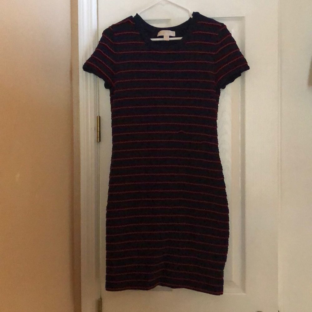 Michael Kors scalloped mini dress navy LARGE